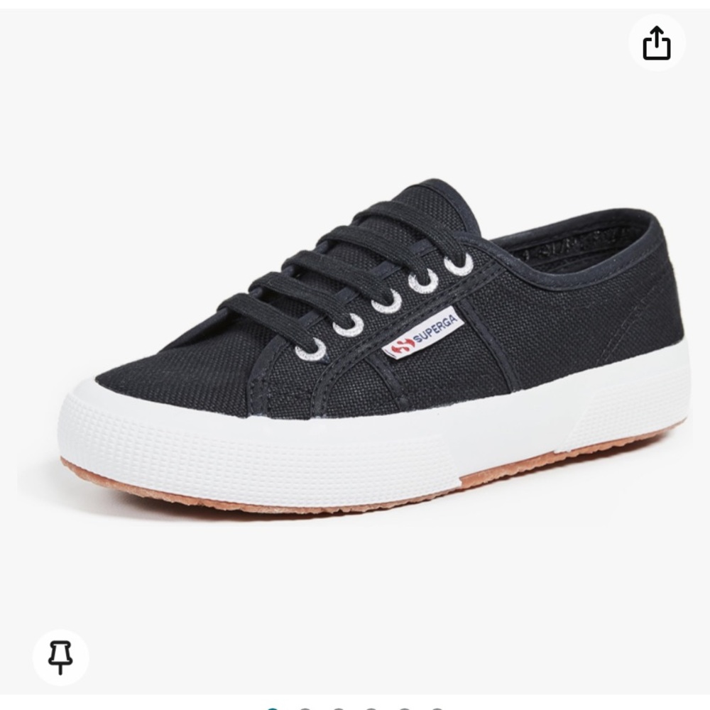 Superga Cotu Classic Black Canvas Sneakers Size 37